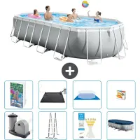 Intex Piscina fuori terra ovale "Prism Frame" - 610x305x122 cm - 7 pezzi - Modello S559
