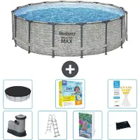 Bestway Piscina gonfiabile Steel Pro MAX, rotonda, 488x122 cm, composta da 6 parti, modello S582