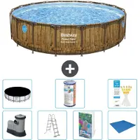 Bestway Power Steel, piscina rotonda - 549x122 cm - composta da 6 parti, modello S594