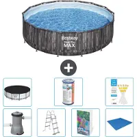 Bestway Piscina gonfiabile Steel Pro MAX, rotonda, 427x107 cm, composta da 6 parti, modello S594