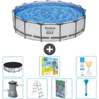 Bestway Steel Pro MAX, piscina in acciaio, forma rotonda, dimensioni 457x122 cm, composta da 6 parti, modello S532