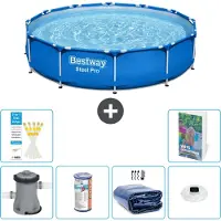 Bestway Piscina gonfiabile Steel Pro, rotonda, dimensioni 366x76 cm, composta da 5 parti, modello S275
