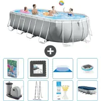 Intex Piscina fuori terra ovale "Prism Frame" - 610x305x122 cm - Kit composto da 7 elementi - Modello S608