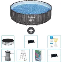 Bestway Piscina gonfiabile Steel Pro MAX, rotonda, 427x107 cm, composta da 6 parti, modello S562