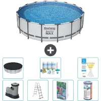 Bestway Piscina gonfiabile Steel Pro MAX, rotonda, 488x122 cm, composta da 6 parti, modello S556