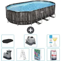 Bestway Power Steel, piscina ovale - 610x366x122 cm - composta da 6 parti, modello S649