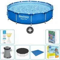 Bestway Piscina gonfiabile Steel Pro, rotonda, dimensioni 366x76 cm, composta da 5 parti, modello S198