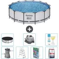 Bestway Piscina gonfiabile Steel Pro MAX, rotonda, 427x122 cm, composta da 6 parti, modello S649