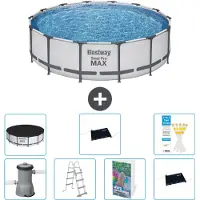 Bestway Piscina gonfiabile Steel Pro MAX, rotonda, 427x122 cm, composta da 6 parti, modello S562