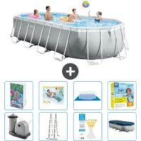 Intex Piscina ovale con struttura Prism - 610x305x122 cm - 7 pezzi - Modello S639