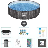 Bestway Piscina gonfiabile Steel Pro MAX, rotonda, 427x107 cm, composta da 6 parti, modello S581
