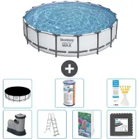 Bestway Piscina gonfiabile Steel Pro MAX, rotonda, 549x122 cm, composta da 6 parti, modello S563