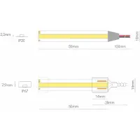 Beneito Faure Striscia LED 5 metri Fine 63 COB 24V 10W/m Temperatura Variabile 2700K-6000K IP67 Resistente all'Acqua CRI>90 -