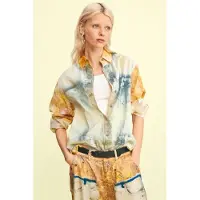 Desigual , Camicia ibrida in denim, Donna, Cotone, Giallo, M