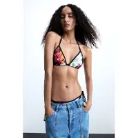 Desigual , top bikini daiquiri, Nero, S