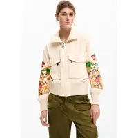 Desigual , giacca patch fiori, Donna, Viscosa, Bianco, M