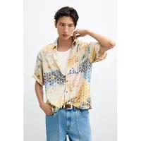 Desigual , Camicia ricamata stampata, Uomo, Bianco, S