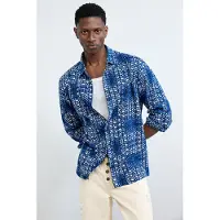 Desigual , camicia a fantasia geometrica, Uomo, Blu, S