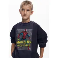 Desigual , felpa patch spiderman, Bambini, Cotone, Nero, 11/12