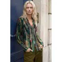 Desigual Camicia da donna petrolio / abete / corallo / fucsia