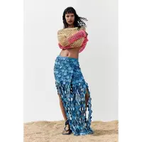 Desigual , pareo in denim patch, Donna, Cotone, Blu, U