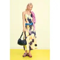 Desigual , Vestito lungo stampato, Donna, Poliestere, Nero, XL