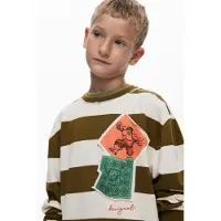 Desigual , felpa a righe hulk, Bambini, Cotone, Verde, 7/8