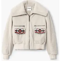 Desigual , Giacca trucker, Cotone, Bianco, S