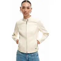 Desigual , Giacca collo alla coreana, Donna, Poliestere, Bianco, XXL