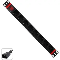 Wp Europe WP WPN-PDU-C01-08 unità di distribuzione dell'energia (PDU) 8 presa(e) AC 1U Nero, Rosso