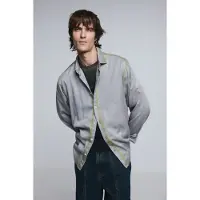 Desigual , camicia con lettering effetto consumato, Uomo, Lyocell, Bianco, M