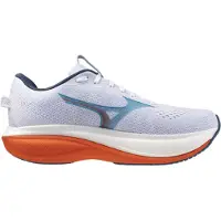 Mizuno - Scarpe da Running - Wave Rider 30 White/Blue Jewel/Orange.com per Uomo - Taglia 8,5 UK - Bianco