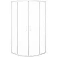 Marwell Cabina doccia 90x90 vetro Factory doccia rotonda, bianco, 90 x 90 x 200 cm - Cabina doccia con telaio in alluminio bianco opaco - Cabina doccia con porta scorrevole