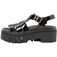 Art per donna. 120421101003_001 Sandali in pelle nera 2042 (41), Nero, 5 a 8cm, Fibbia, Casual