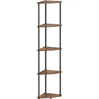 Songmics Scaffale angolare a 5 livelli, montaggio superveloce senza attrezzi, scaffale verticale
