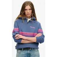 Superdry per donna. W2011964A Felpa Rainbow a righe con cappuccio blu (M), Casual, Cotone