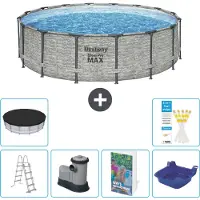 Bestway Piscina gonfiabile Steel Pro MAX, rotonda, 488x122 cm, composta da 5 parti, modello S662