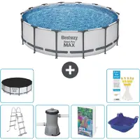 Bestway Piscina gonfiabile Steel Pro MAX, rotonda, 427x122 cm, composta da 5 parti, modello S662