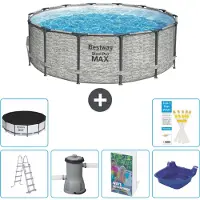 Bestway Piscina gonfiabile Steel Pro MAX, rotonda, 427x122 cm, composta da 5 parti, modello S662