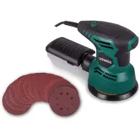 Vonroc Levigatrice orbitale 300W | Incl. sacco raccolta polvere e 12 pezzi di carta abrasiva