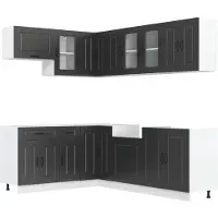 vidaXL Set di mobili da cucina da 11 pezzi Kalmar in legno nero