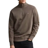 Gant per uomo. 2008005 Felpa Shield con mezza zip marrone (M), Casual, Cotone, Taupe