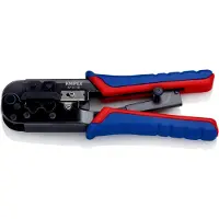 Knipex 97 51 10 SB Pinza a crimpare per spine occidentali con manicotti multicomponente, brunita 190 mm (SB card/blister)