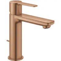 GROHE Miscelatore per lavabo Mitigeur Lineare, modello S, con tappo a scomparsa - Finitura Warm Sunset spazzolata - Codice prodotto: 32114DL0