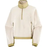 Salomon - Pile corto da donna con mezza zip - Chroma Fleece Crop HZ W Whisper White/Gray Green per Donne - Taglia L - Beige
