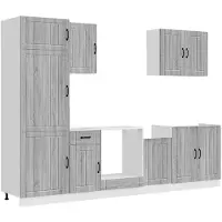 vidaXL set di armadietti da cucina 7 pezzi Lucca Grey Sonoma in legno