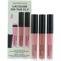bareMinerals Set Lacquer On The Fly : Gen Nude, rossetto liquido, Cant Even, 3,7 ml + Gen Nude, rossetto liquido, Dahling, 3,7 ml + Gen Nude, rossetto