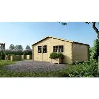 ALTANKA Casetta da giardino in legno - 30m2 - 6x5m - 40mm - colore: naturale