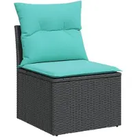 vidaXL Set di divani da giardino 7 pezzi con cuscini in polirattan nero