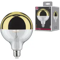 Paulmann Lampadina LED E27 G125 827 6,5W Testa a specchio oro